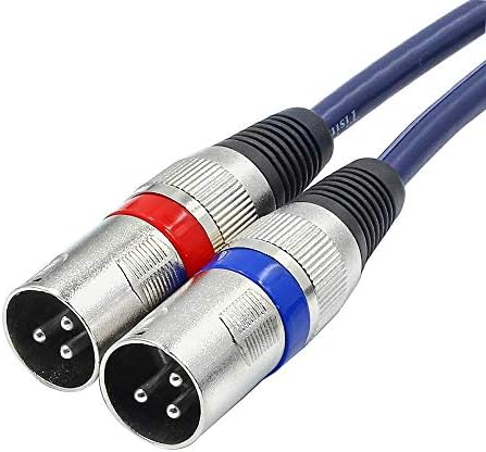 Disino Dual RCA до XLR машки кабел, 2 XLR до 2 RCA / Phono Plug HIFI стерео аудио врска кабел за кабел за микрофон - 5 стапки / 1,5м