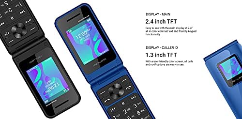 Flip Tephel 4G LTE VoLTE отклучен компатибилен со T-Mobile Mint GSM Worldwide Maxwest Neo 4G Dual Nano SIM LTE Bluetooth Radio FM