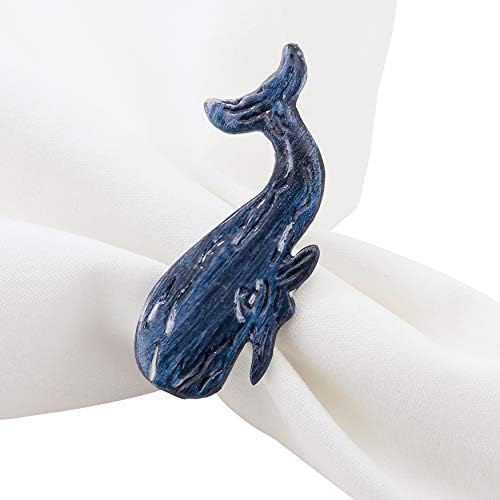 Колекција на животен стил Саро Дизајн на кит прстени за салфетки, дијаметар: 1,5 , морнарица сина