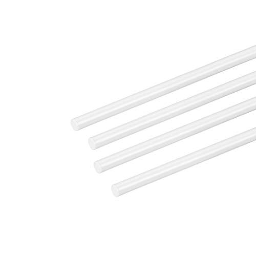 uxcell ABS styrene пластична тркалезна шипка, 3/32 инчи диа 20 инчи должина, бело за архитектонски модел што прави DIY 4 парчиња