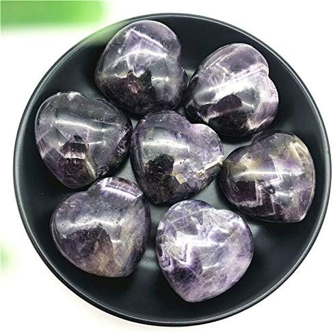 Ruitaiqin shitu 1pc природен сон аметист во форма на срце во форма на кристални палми, заздравувајќи примероци подароци природни камења