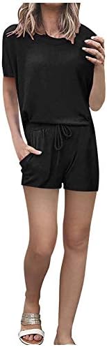 Краток ракав 2piece за жени опремени со удобност цврсти врвови и шорцеви џебови лесен исечен роденденски полиестер