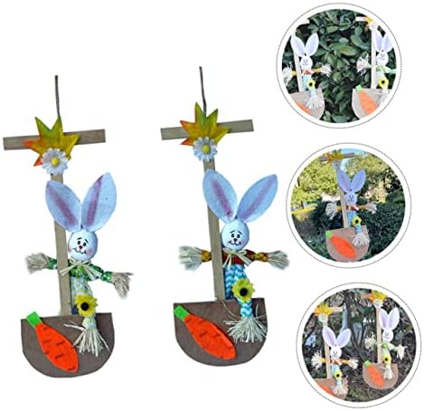 Nolitoy 10 парчиња знак прикажан случаен зајак Велигденска плакета врата wallид Дрвена декорација морков, излиен стил, мини пена тематска тематска