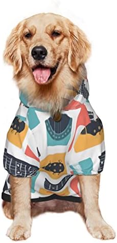 Големо кучиња Худи гитара-пејач-музика-шум-шум, џемпер за домашно милениче, со капа, мека мачка облека, голем палто