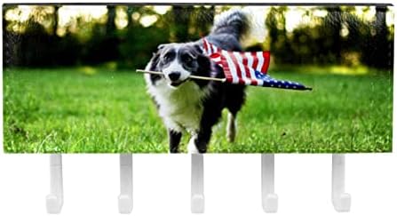 Tfcocft куки за виси, wallидни куки, лепливи куки, лепила куки за виси, модел на животни од американско знаме за кучиња со знаме