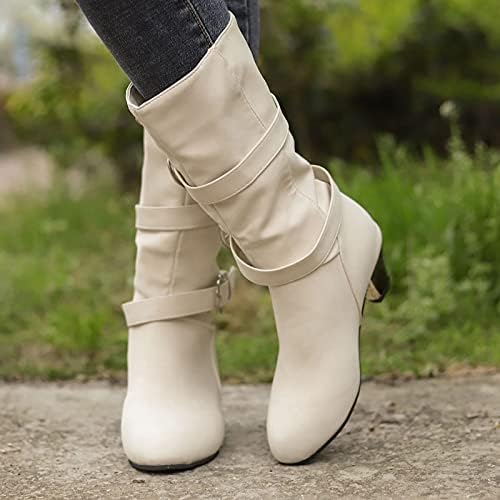 Клин чизми за жени гроздобер тркалезна потпетица плус пети средна женска каубојска тока чевли чевли кадифени женски чизми каубојски
