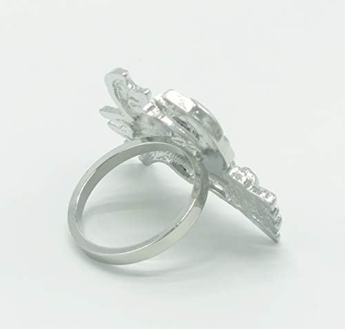 Фенко стилови на крајбрежните рак метални прстени од салфетка, сет од 4 - држачи за сребрени салфетки за домашен декор, трпезариска
