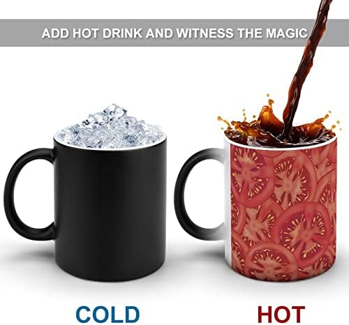 Томато Вегански Креативни Промена На Бојата Керамички Кафе Чаша Топлина Менување Кригла Смешно За Домашна Канцеларија