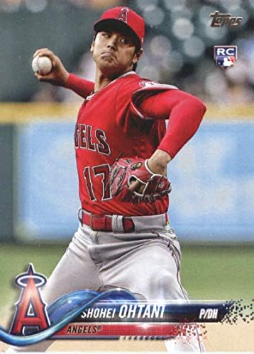 2018 година Ажурирање на Топс и ја истакнува Бејзбол серија US1 Shohei Ohtani RC Rackie Los Angeles Angels Официјална MLB