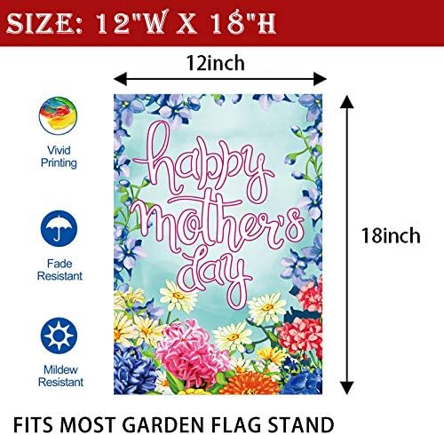 Пролет среќен мајки ден градинарски знамиња за надвор од 12х18 двострана добредојде мајка цвет вертикална градина дворови знамиња