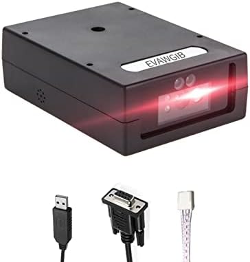 Evawgib Вграден мини USB фиксна монтажа за скенирање на баркод за скенирање, модул за читање на баркодови CMOS 2D RS232/TTL/USB
