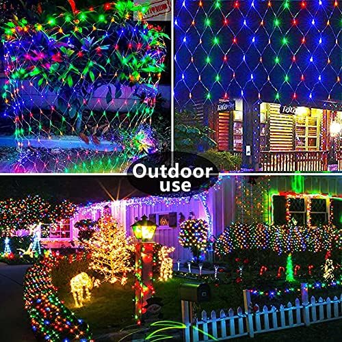 Qdy -Led Net Mesh Fairy String Decring Decorative Lights 200 LED диоди 9,8ft x 6,6ft жица светла за дрвја на отворено свадбена градинарски украси,