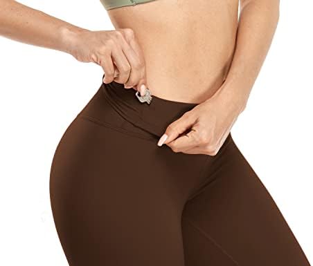 Heynuts чисти и обични 7/8 атлетски хеланки за жени, меки панталони за контрола на меки стомаци 25 ''