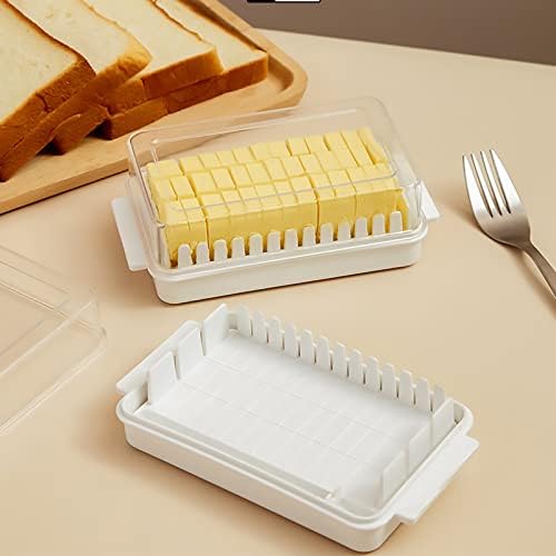 Мал стаклени контејнери со капаци чинија со путер со путер со капак за countertop рационализирање на коцки со путер за сечење мерни