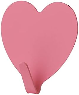 Ziytex 5pcs розова loveубов леплива кука праска срце метална кука дома декорација цврста боја клуч за кука додатоци за бања wallидна кука