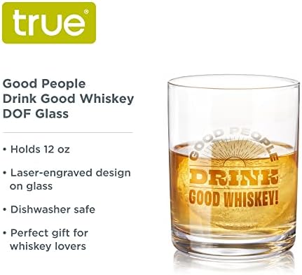 Вистинските Добри Луѓе Пијат Добро Стакло ЗА ВИСКИ ЗА Старомодно, Виски или Скоч-12оз Ласерско Врежано Стакло За Виски Смешен Сет од 1