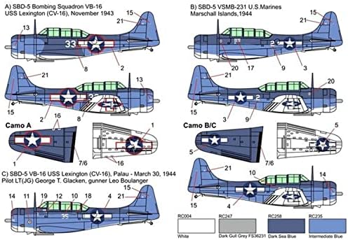 Бренган 1/144 SBD-5 Зора Помалку пацифички преден пластичен модел haubrp144019