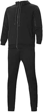 SPE969 MEN'S 2PCS JOGGER SET, Full-Zip есенска крпеница патент за џемпери Топ панталони поставува спортски костуми за вежбање.