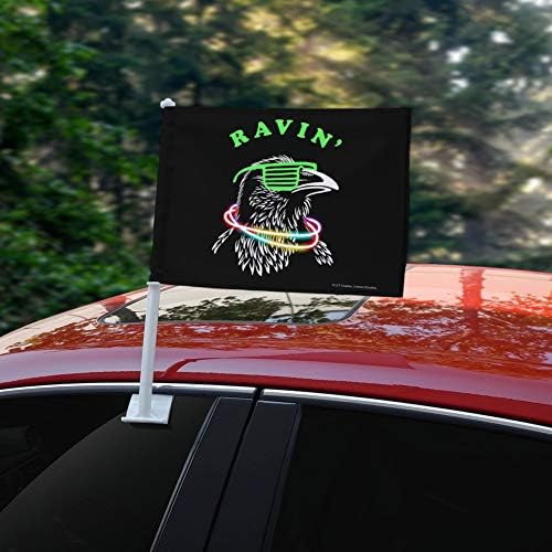 Равивин Рејв Равен Смешен хумор на автомобили со знаме на камион со прозорец на држачот на пол