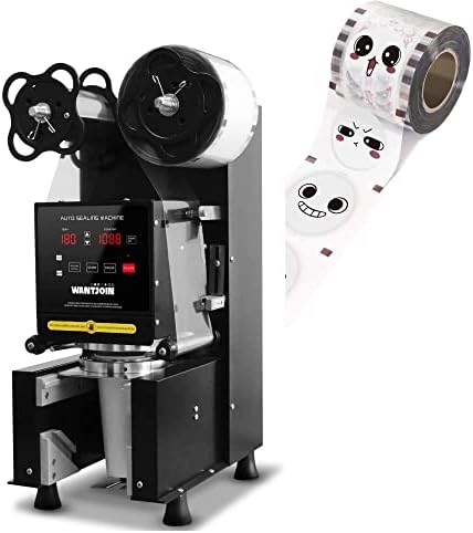 Машина за запечатување на чаша Wantjoin со филм за запечатување на чаши 3000 парчиња, целосна автоматска машина за заптивки