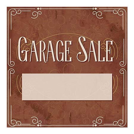 CGSignLab | „Продажба на гаража -викторијанска картичка“ прозорец за лепење | 8 x8