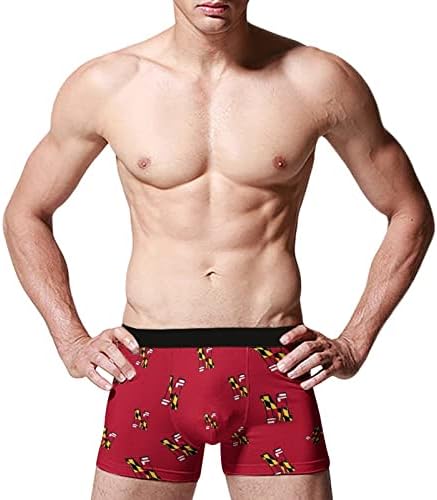 Мериленд знамето М машка долна облека, обичен боксер за стрии, кратки меки долна облека