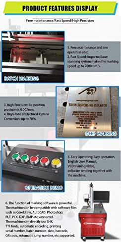 Машина за гравура/обележување на ласерско влакна SFX за метален десктоп маркер JPT Fiber Laser Graver 50w Опремено175 × 175мм леќи D80 Ротационен