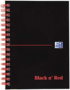 Црната N црвена книга со жица 90GSM владееше и перфорираше 140 страници A4 Ref B79019 [Пакет од 5] A6