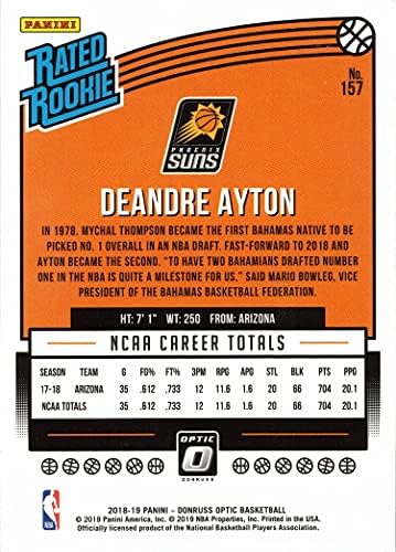 2018-19 Panini Donruss Optic Basketball 157 Deandre Ayton Rookie Card - Оценета дебитант