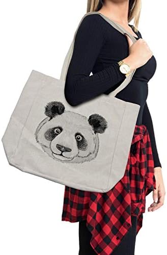 Торба за купување на животни од Амбесон, панда меки масни раце нацртани илустрации уметнички дела, еколошка торба за еднократна употреба