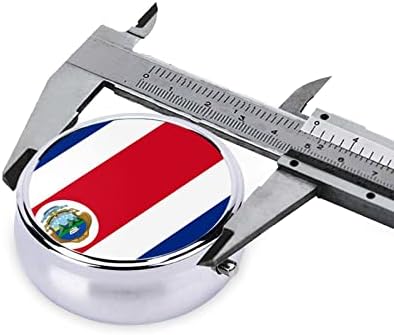 Costa Rica Flag Round Pill Box, мини преносна кутија за пилули, погодна за дома, канцеларија и патување