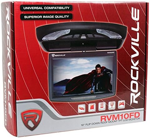 Rockville RVM10FD-BK 10 TFT Црна Флип Надолу Автомобил Монитор w/USB/SD/Видео Игри