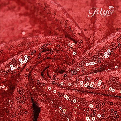 Trlyc 5ft x 9ft црвен дел од позадината на ткаенината за свадбени фото -штанд