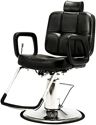 MGWYE опрема за убавина за коса Класичен црн бербер стол хидрауличен мебел за салон за салони за салони за салон