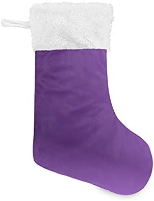 Goodold Божиќно порибување виолетова декорација на Божиќни чорапи за украси за семејни празници Декор камин 18 x 12 инчи 1 парчиња
