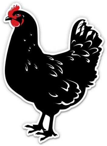 Црна кокошка пилешко - налепница од 8 винил - за лаптоп за автомобили I -рампа - водоотпорна декларација