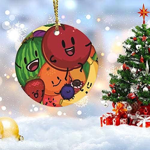 Домашни украси Винизонг овошје група Божиќни орнаменти за чување јаболка од портокалова лубеница јагода од банана керамички украси Божиќно декоративно