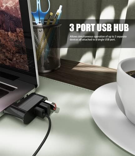 USB Порт Сплитер, Берлат 3 ПОРТ USB 2.0 Експандер Сплитер [90°/180° Степен Ротирачки] За Лаптоп, Xbox, Wii, PS3, КОМПЈУТЕР, MAC, Mac