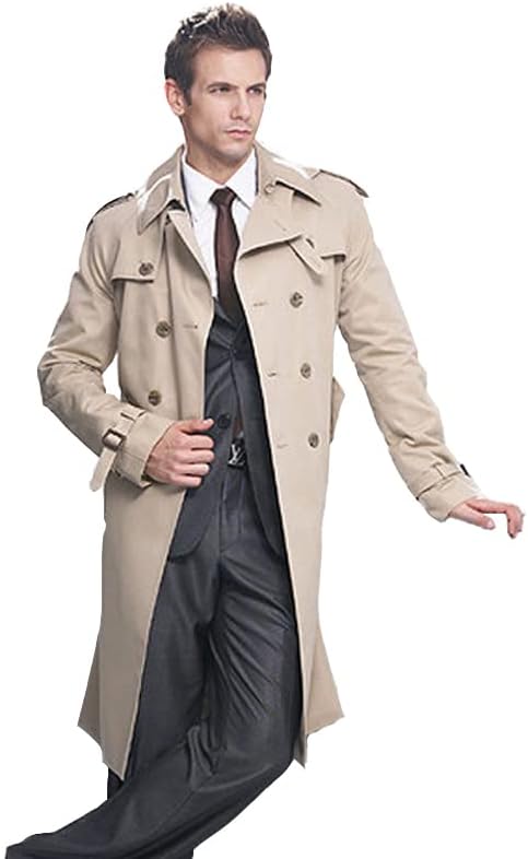 Uktzfbctw ровови мажи класичен палто со двојно гради машка облека долги јакни палта британски стил