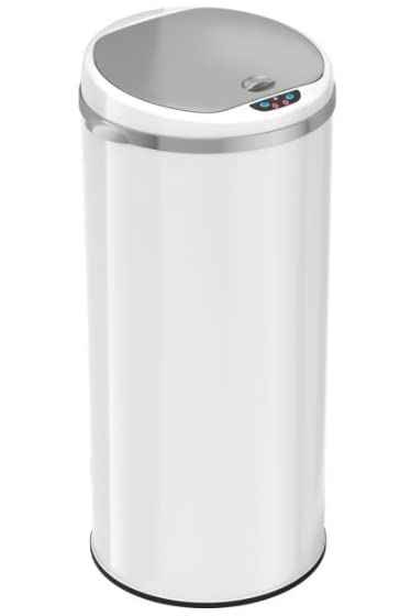 Трајко тркалезен сензор за ѓубре може, со дезодоризирачка карактеристика, 13 галон, бисер бело