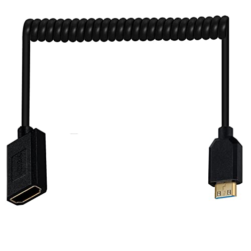 Awaduo HDMI 2.1 кабел HDMI женски до мини HDMI маж од типот Ц продолжение, кабел за продолжување, ултра пролет со голема брзина HDMI