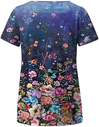 Основи маичка кошула жени жени мода врвна кошула лето цветни печатени кратки ракави o врат жени со долг ракав т т