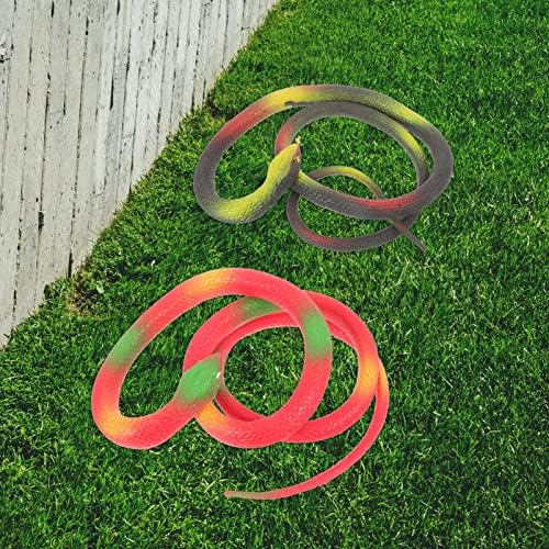 Jardwe 4pcs Реална змија Застрашувачка пластична змија играчки лажни змија флексибилни гаден змија модел на фаза перформанси реквизити на