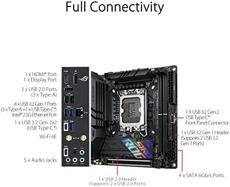 ASUS ROG Strix B760-I Gaming WiFi intel® B760LGA 1700 mini-ITX матична плоча, 8 + 1 фази на напојување, DDR5 до 7600 mt/s,PCIe