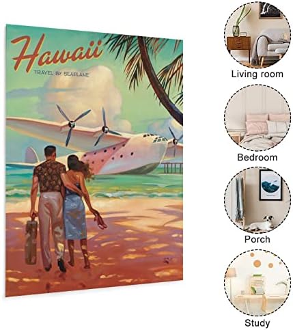 Гроздобер ретро патување Хаваи морска плоча за патувања постери планини планини за wallидни уметности за wallидни декор декор за спална