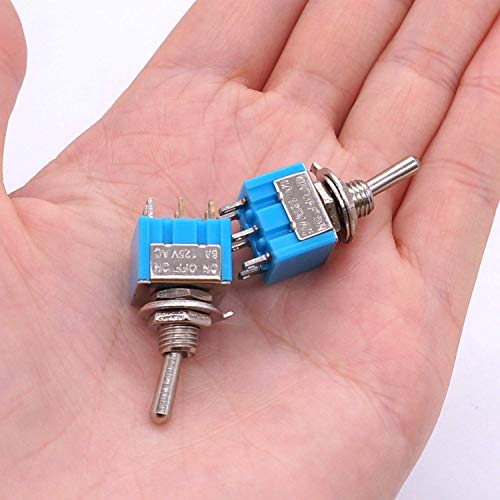 MAMZ 10PCS MINI MTS-203 6-PIN ON/OFF/ON 6A 125V 3 SOSTION SWITCH