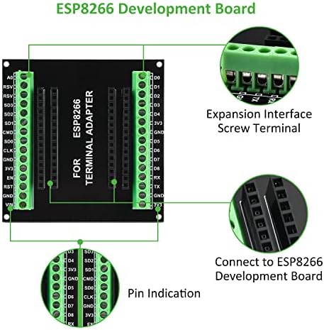 Одбор за развој на 3-пакети ESP8266, Aidepen ESP8266 Breakout Board GPIO 1 на 2 за ESP8266 ESP-12E NODEMCU V2+3PCS ESP8266 ESP-12E
