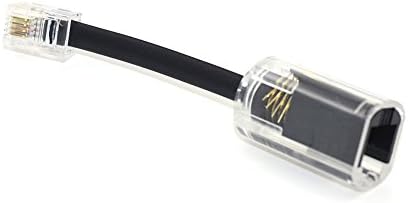 Кабел за слушалки, Yushvn 4 Пакет Црн калем телефонски телефонски телефонски кабел кабел 4p4c 1.3ft намотана должина 8ft uncoiled фиксен