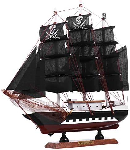 Играчки на плажа Вакауто пиратски брод пиратски брод брод модел 1 парчиња пиратски брод модел Исклучителна и дрвена едриличарска