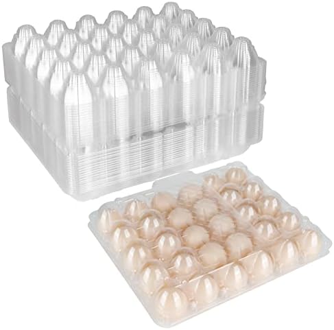 Дајвеј пластични картони со јајца Масовно, 20 пакувања чисти пластични картони со јајца држат до 30 јајца, држач за еднократно пластика